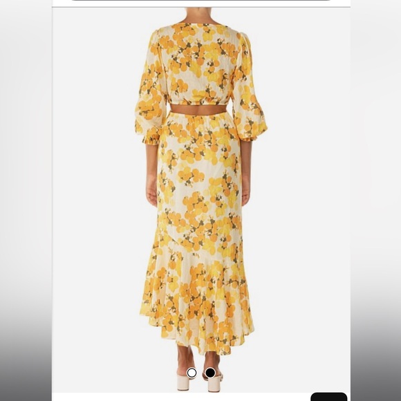 PEONY | HI NECK CITRUS YELLOW | CUT OUT DRESS - Picture 3 of 9